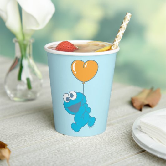 Cookie Monster Heart Balloon Papieren Bekers (Insitu)