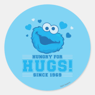Cookie Monster Hugs Ronde Sticker