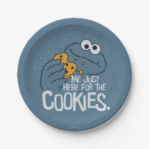 Cookie Monster   Ik kom hier voor de koekjes. Papieren Bordje