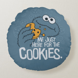 Cookie Monster   Ik kom hier voor de koekjes Rond Kussen