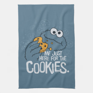 Cookie Monster Ik kom hier voor de koekjes. Theedoek