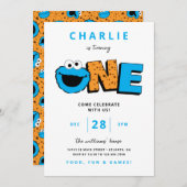 Cookie Monster - Invitation pour le premier annive (Devant / Derrière)