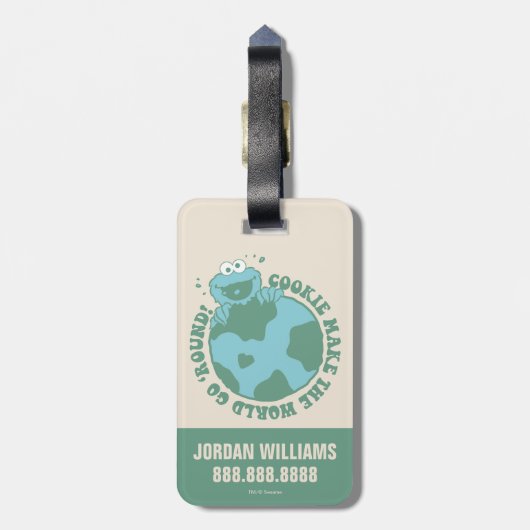 Cookie Monster | Jouw namen toevoegen Bagagelabel (Achterkant verticaal)