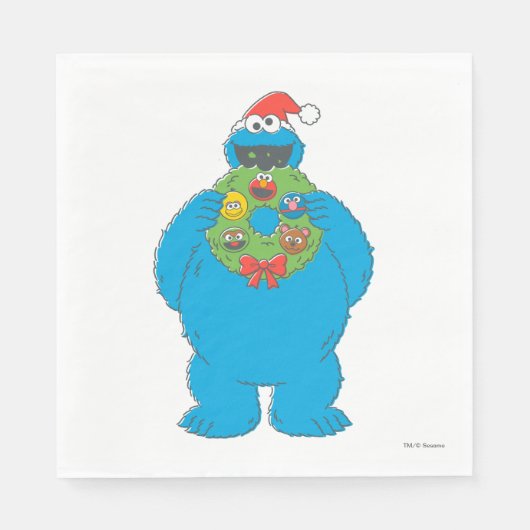 Cookie Monster Kerstmis Servet (Voorkant)