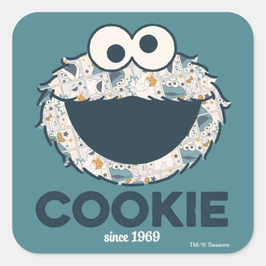 Cookie Monster | Koekje sinds 1969 Vierkante Sticker (Voorkant)