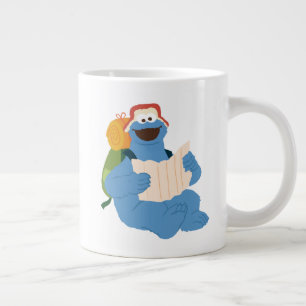 Cookie Monster leest een kaart Extra Grote Beker