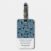 Cookie Monster | Me Hungry Pattern Bagagelabel (Achterkant verticaal)
