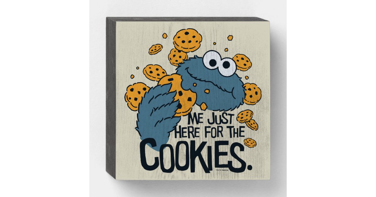 Zazzle Cookie Monster Me Just Here for The Cookies, Men's, Size: Adult S, Deep Royal