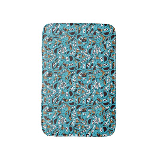Cookie Monster | Nom Nom Nom Pattern Badmat (Voorkant Verticaal)