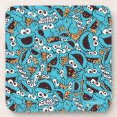 Cookie Monster | Nom Nom Nom Pattern Bier Onderzetter (Voorkant)