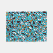 Cookie Monster | Nom Nom Nom Pattern Fleece Deken (Voorkant (Horizontaal))