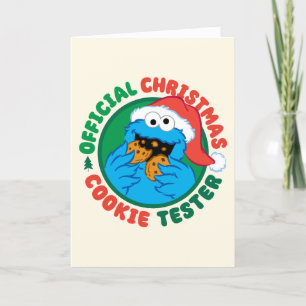 Cookie Monster   Officieel kerstkoekjes-tester Feestdagen Kaart