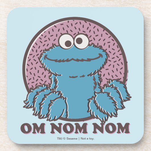 Cookie Monster | Om Nom Nom Bier Onderzetter (Voorkant)