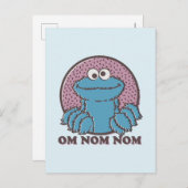 Cookie Monster | Om Nom Nom Briefkaart (Voorkant / Achterkant)