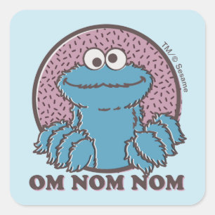 Cookie Monster   Om Nom Nom Vierkante Sticker