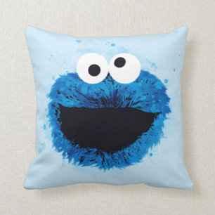 Cookie Monster   Ontwikkeling Waterverf Kussen