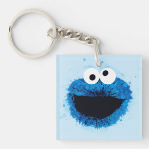 Cookie Monster Ontwikkeling Waterverf Sleutelhanger