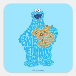 Cookie Monster Patroon Vullen Vierkante Sticker