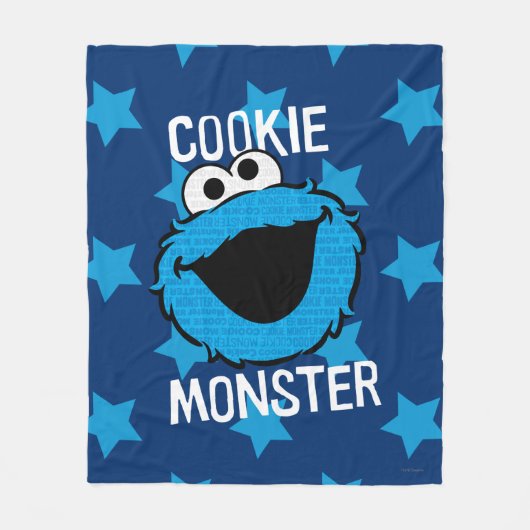 Cookie Monster Pattern Face Fleece Deken (Voorkant)