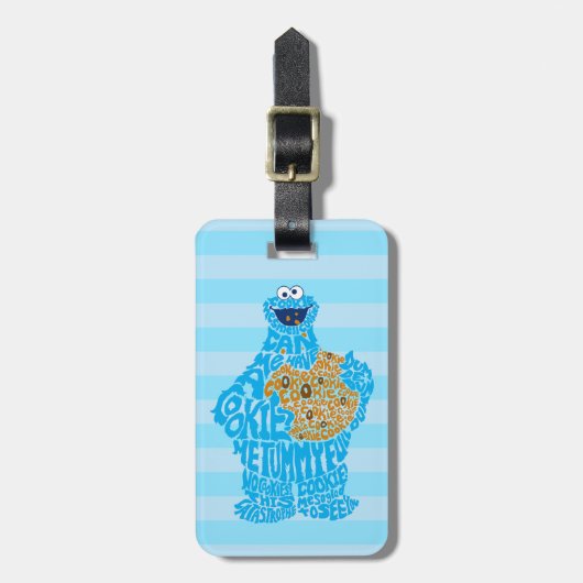 Cookie Monster Pattern Fill Bagagelabel (Voorkant verticaal)