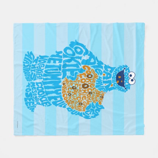 Cookie Monster Pattern Fill Fleece Deken (Voorkant (Horizontaal))