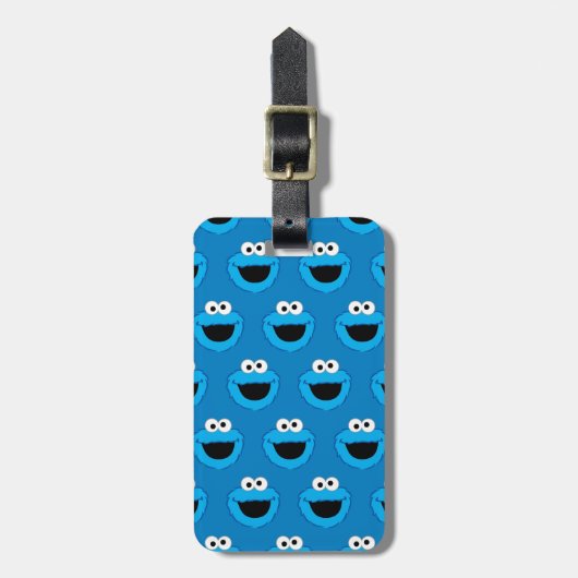 Cookie Monster Pattern glimlachen Bagagelabel (Voorkant verticaal)