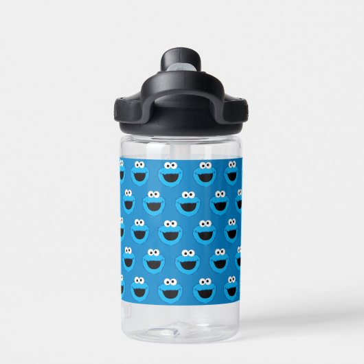 Cookie Monster Pattern glimlachen | Jouw namen toe Waterfles (Achterkant)