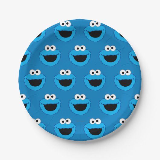 Cookie Monster Pattern glimlachen Papieren Bordje (Voorkant)