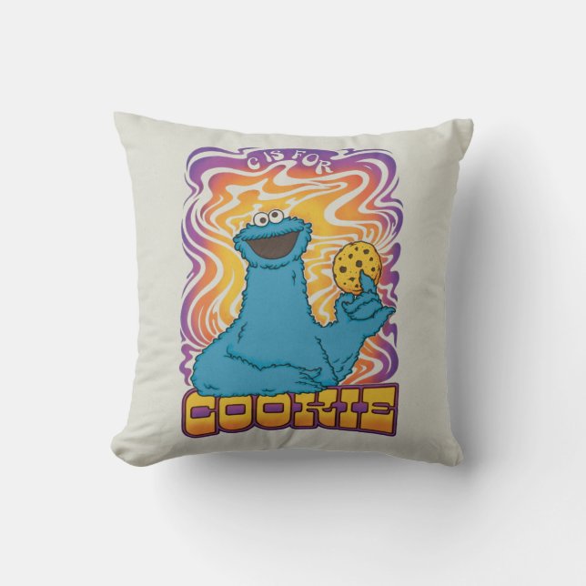 Cookie Monster | Psychedelic Kussen (Voorkant)