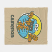 Cookie Monster Retro Fleece Deken (Voorkant (Horizontaal))