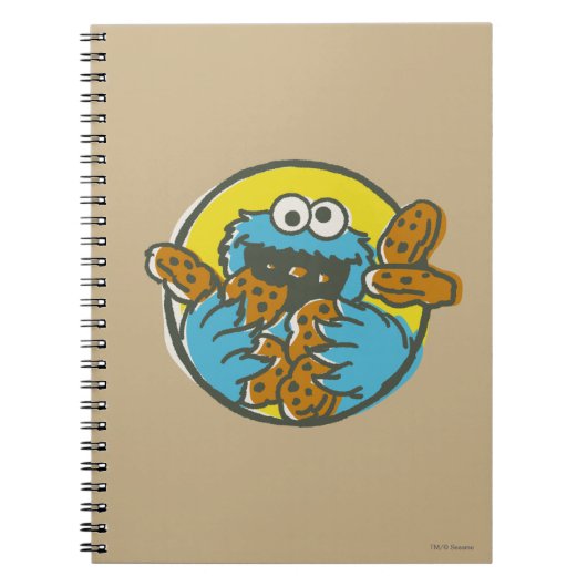 Cookie Monster Retro Notitieboek (Voorkant)