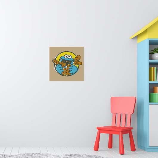 Cookie Monster Retro Poster (Kinderkamer 1)