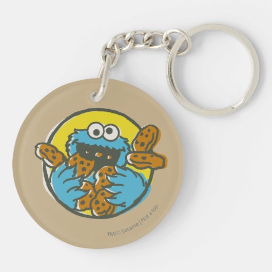 Cookie Monster Retro Sleutelhanger (Achterkant)