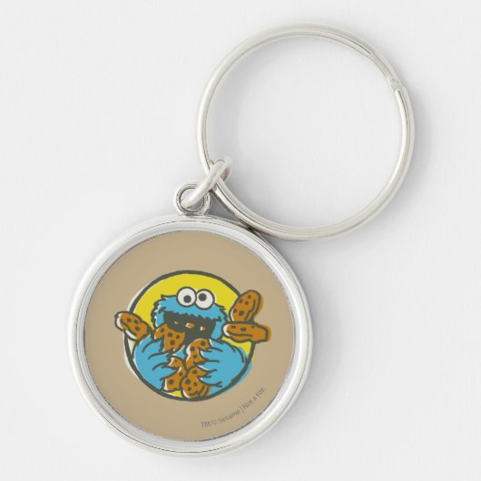 Cookie Monster Retro Sleutelhanger (Voorkant)