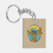 Cookie Monster Retro Sleutelhanger (Voorkant Links)