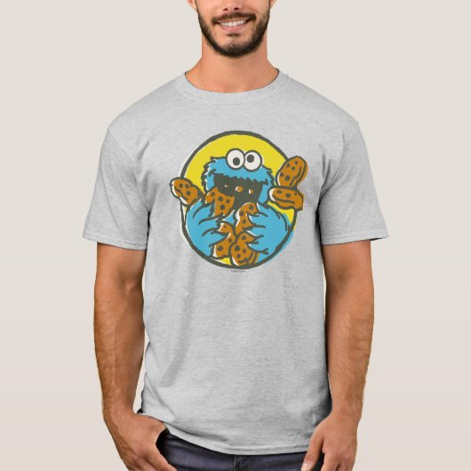 Cookie Monster Retro T-shirt (Voorkant)