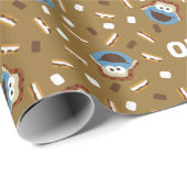 Cookie Monster S'mores Birthday Pattern Cadeaupapier (Rol Hoek)