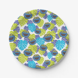 Cookie Monster Tropisch patroon Papieren Bordje