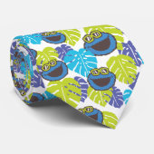 Cookie Monster | Tropisch patroon Stropdas (Opgerold)