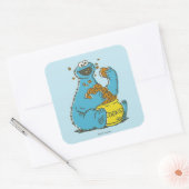 Cookie Monster Vintage Vierkante Sticker (Envelop)
