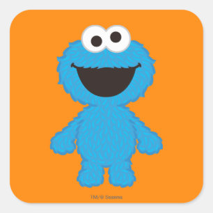 Cookie Monster Wol Stijl Vierkante Sticker