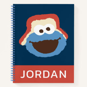 Cookie Monster Woodland Face   Jouw namen toevoege Notitieboek