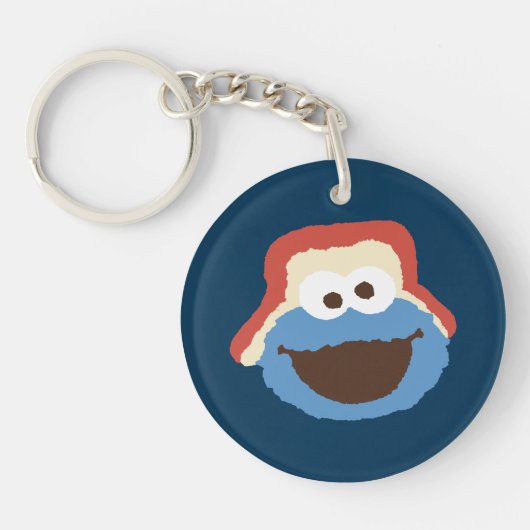 Cookie Monster Woodland Face Sleutelhanger (Voorkant)