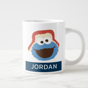 Cookie Monster Woodland Gezicht Voeg je naam toe Extra Grote Beker