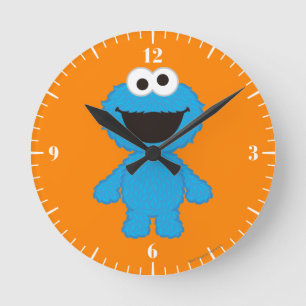 Cookie Monster Wool Style Ronde Klok