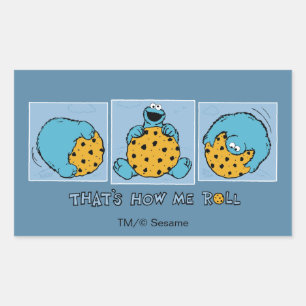 Cookie Monster   Zo ben ik aan het rollen Rechthoekige Sticker