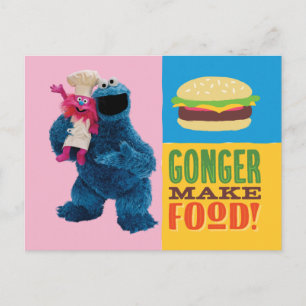 Cookie Monster's Foodie Truck   Lukt voedsel maken Briefkaart