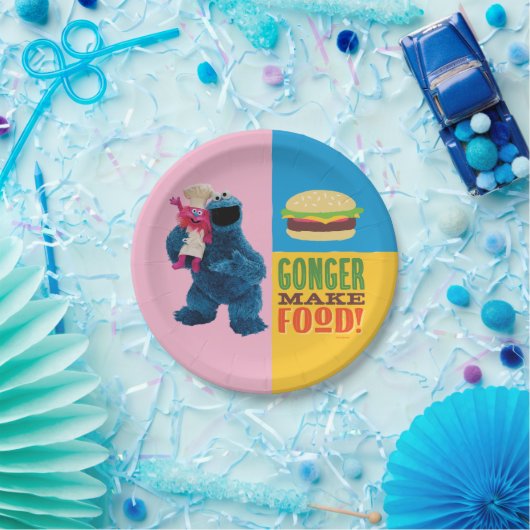Cookie Monster's Foodie Truck | Lukt voedsel maken Papieren Bordje (Feest)