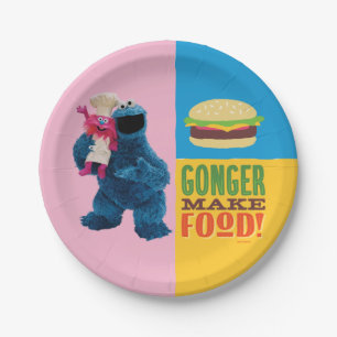 Cookie Monster's Foodie Truck   Lukt voedsel maken Papieren Bordje