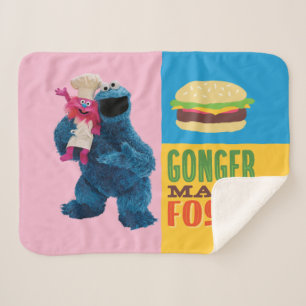 Cookie Monster's Foodie Truck Lukt voedsel maken Sherpa Deken